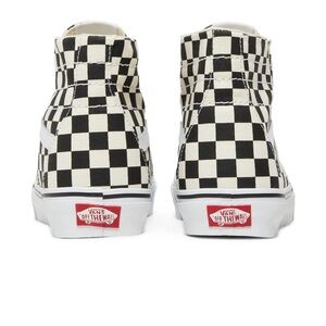 Vans Checkerboard Sk8-Hi High Top Sneakers - Black & White